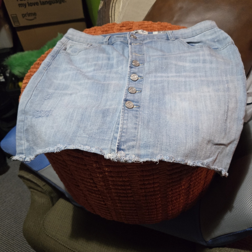 Indigo Rein Light Blue Denim Mini Skirt